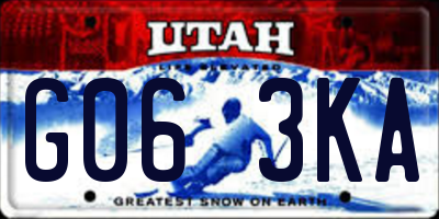 UT license plate G063KA