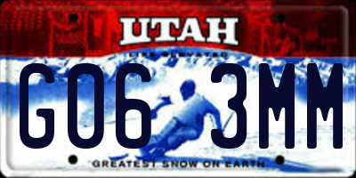 UT license plate G063MM