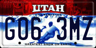 UT license plate G063MZ