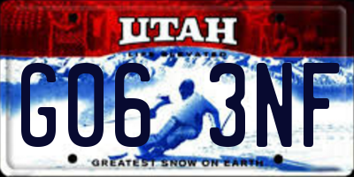 UT license plate G063NF