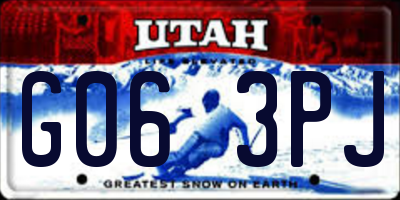 UT license plate G063PJ
