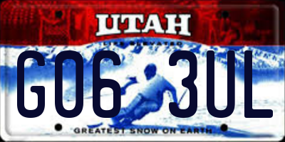 UT license plate G063UL