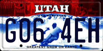 UT license plate G064EH