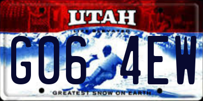 UT license plate G064EW