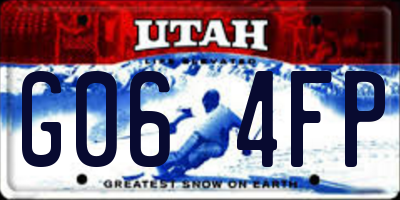 UT license plate G064FP