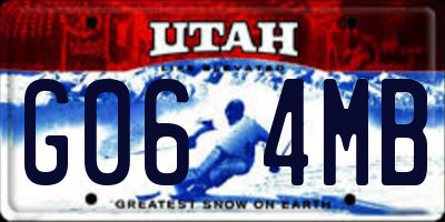UT license plate G064MB