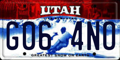 UT license plate G064NO