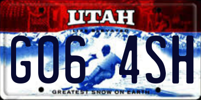 UT license plate G064SH