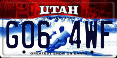 UT license plate G064WF
