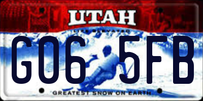 UT license plate G065FB