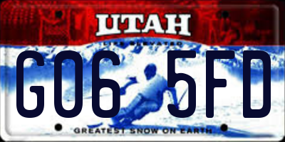 UT license plate G065FD