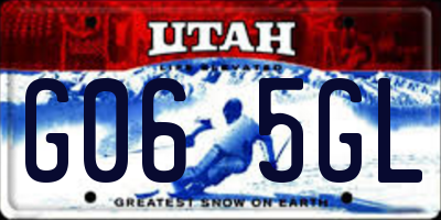 UT license plate G065GL