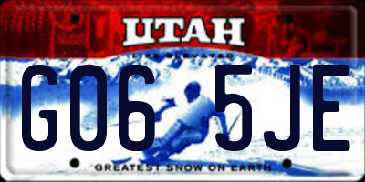 UT license plate G065JE
