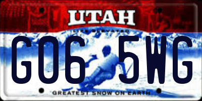 UT license plate G065WG