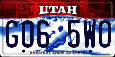 UT license plate G065WO