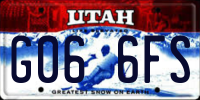 UT license plate G066FS