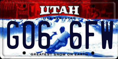 UT license plate G066FW
