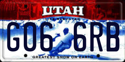 UT license plate G066RB