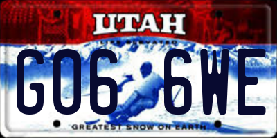 UT license plate G066WE
