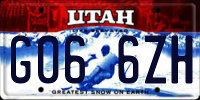 UT license plate G066ZH