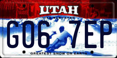 UT license plate G067EP