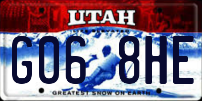 UT license plate G068HE