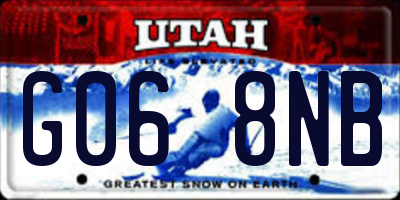 UT license plate G068NB