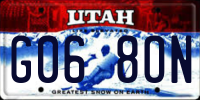 UT license plate G068ON
