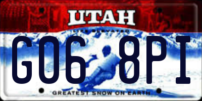 UT license plate G068PI