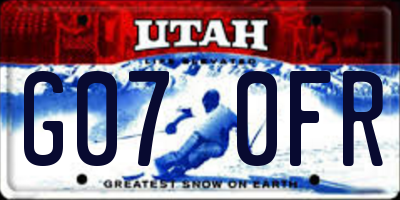 UT license plate G070FR