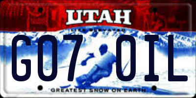 UT license plate G070IL