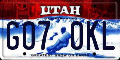 UT license plate G070KL