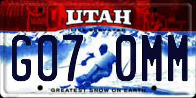 UT license plate G070MM