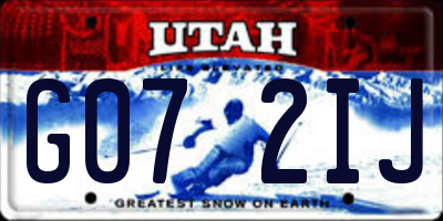 UT license plate G072IJ