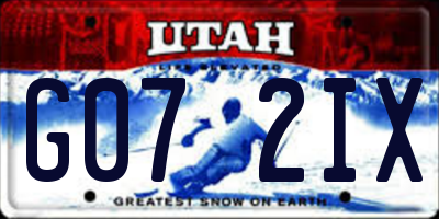 UT license plate G072IX