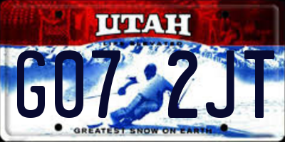 UT license plate G072JT