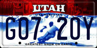 UT license plate G072OY