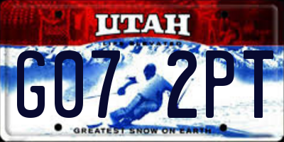 UT license plate G072PT