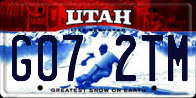 UT license plate G072TM