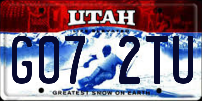 UT license plate G072TU
