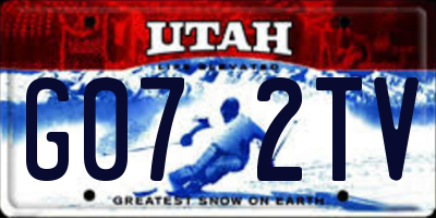UT license plate G072TV