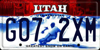 UT license plate G072XM
