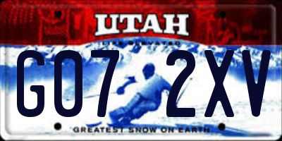 UT license plate G072XV
