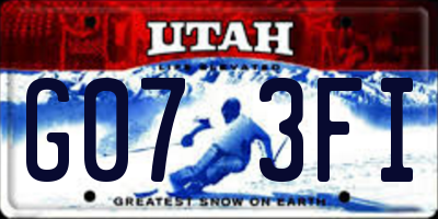 UT license plate G073FI