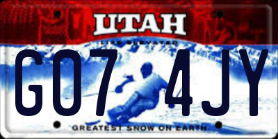 UT license plate G074JY