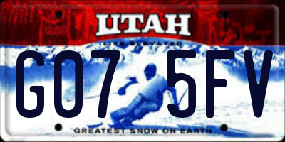 UT license plate G075FV