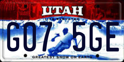 UT license plate G075GE