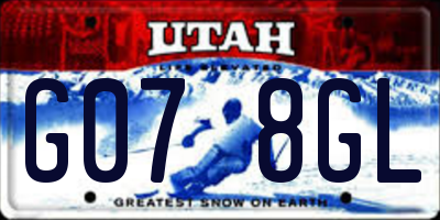UT license plate G078GL