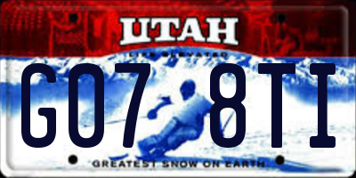 UT license plate G078TI