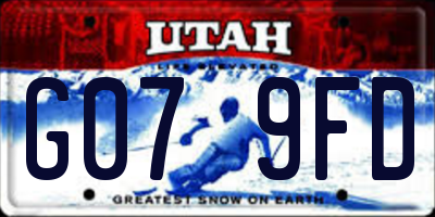 UT license plate G079FD